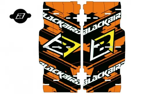 BLACKBIRD samolepky na kryt chladiče RAD LOUVER DECALS SX/SXF 07-10 barva oranžová/černá ( )