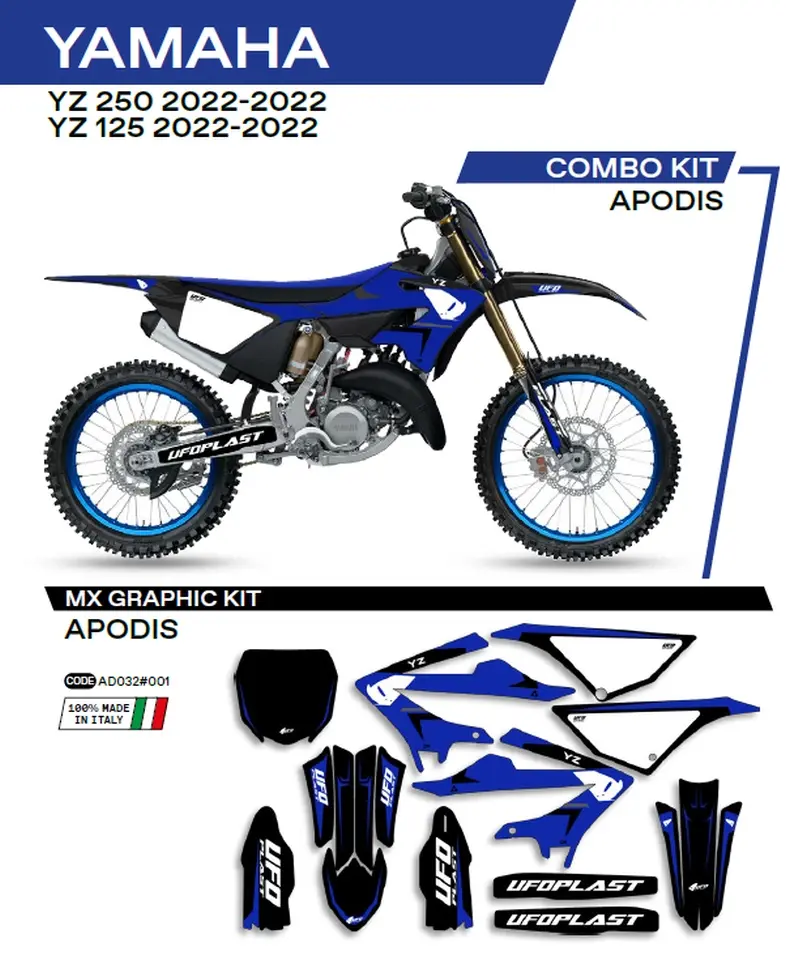 UFO sada samolepek (dýhy) YAMAHA YZ 125/250 22 APODIS barva černá (UFO sada samolepek (dýhy) YAMAHA YZ 125/250 22 APODIS barva černá)