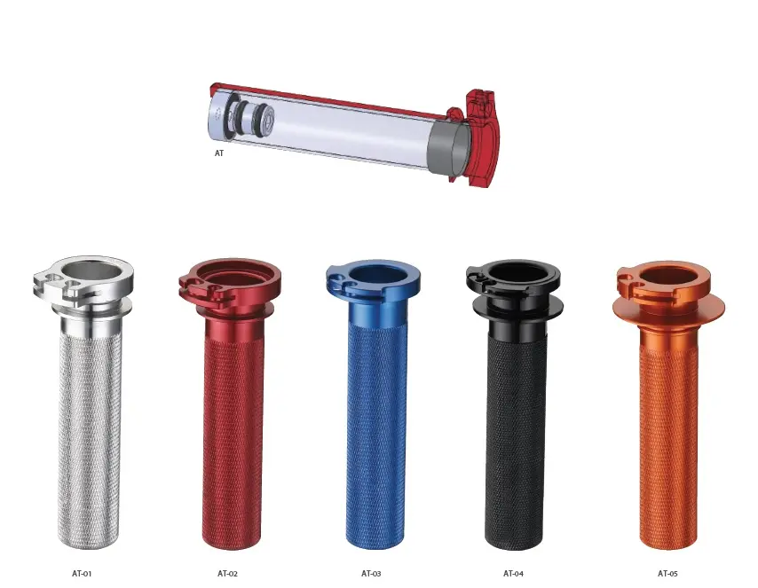 ACCEL plynová rukojeť hliníková s ložiskem HONDA CRF 250R 04-18, CRF 450R 09-18, CRF 250/450X 04-17 (L2210300) barva červená (ACCEL plynová rukojeť)