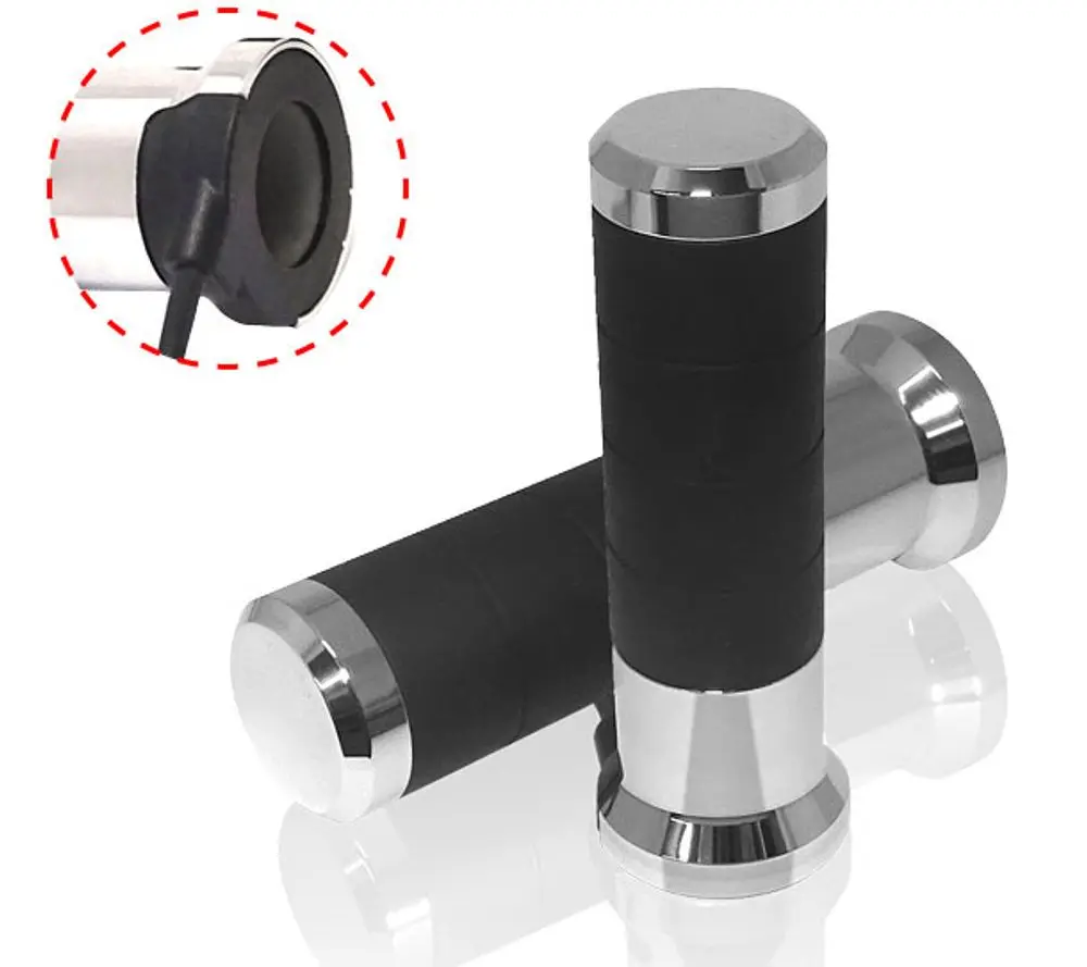 KOSO gripy vyhřívané s ovladačem (22mm/25mm 7/8-1`) délka - 120mm LCD ovladač - 5 úrovní vyhřívání (EL) barva chrom ( )