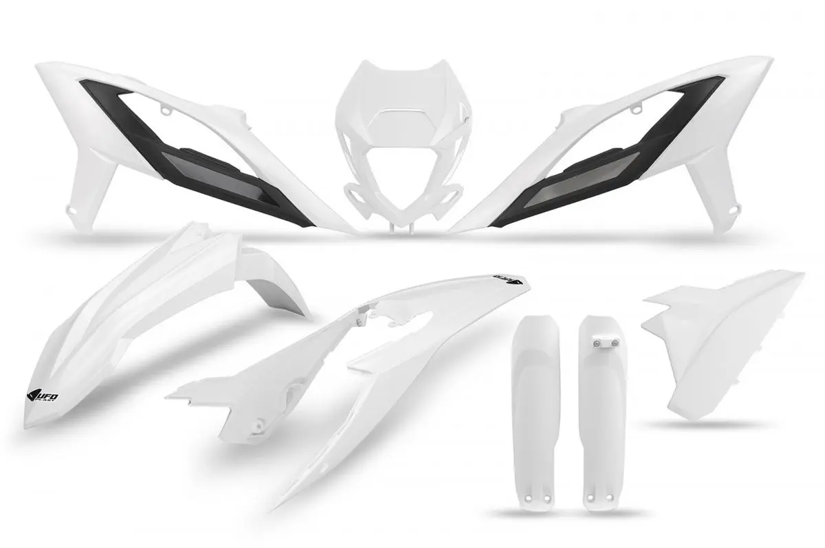 UFO kompletní sada plastů (FULL KIT) s kryty tlumičů BETA RR 125 / 250 / 300 / 350 / 400 / 450 23-24 barva bílá ( )