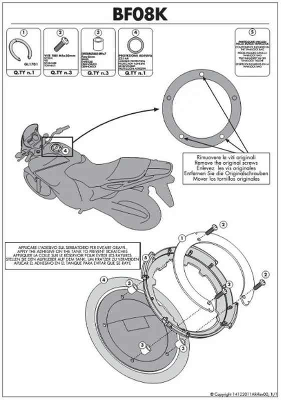 KAPPA držák Tanklock DUCATI (KAPPA držák Tanklock DUCATI)