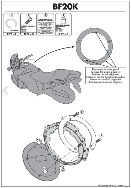 KAPPA držák Tanklock HONDA CROSSTOURER 1200 12-13 ( )