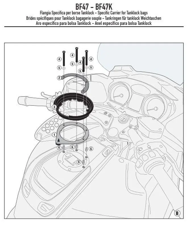 KAPPA držák Tanklock BMW R 1200RT (05-13) (KAPPA držák Tanklock BMW R 1200RT (05-13))