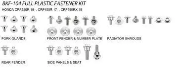 ACCEL sada šroubů do kapotáže HONDA CRF 250R 18-20, CRF 450R 17-20, CRF 450RX 18-20 (BKF-104) ( )