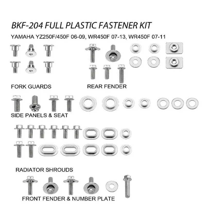 ACCEL sada šroubů do kapotáže YAMAHA YZF 250/450 06-09, WRF 250 07-13, WRF 450 07-11 (BKF-204) ( )