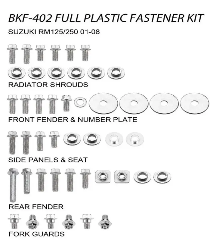 ACCEL sada šroubů do kapotáže SUZUKI RM 125/250 01-08 (BKF-402) ( )