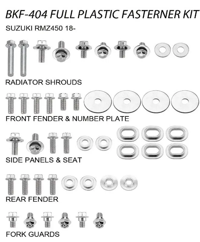 ACCEL sada šroubů do kapotáže SUZUKI RMZ 450 18-20 (BKF-404) ( )