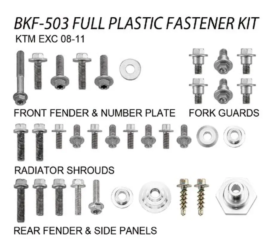 ACCEL sada šroubů do kapotáže KTM EXC 08-11 (BKF-503) ( )