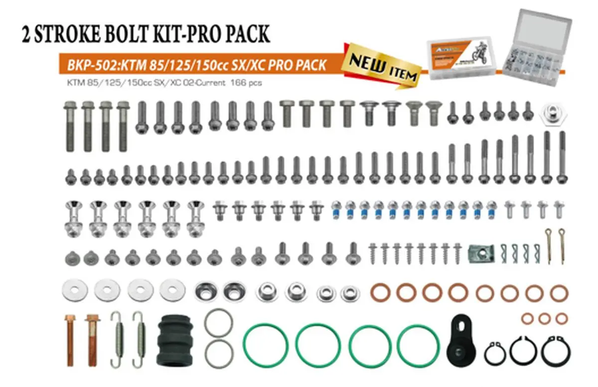 ACCEL sada šroubů PRO PACK FACTORY 2T (velká) KTM SX/XC 85/125/150 02 ( )