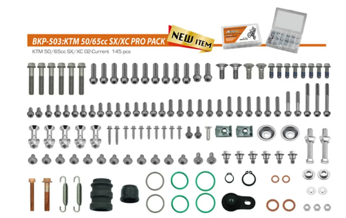 ACCEL sada šroubů PRO PACK FACTORY 2T (velká) KTM 50/65 SX/XC 02 ( )