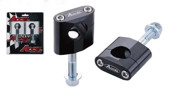 ACCEL držáky/zvedáky na řidítka (28,6mm) výška 34mm se šroubem M12 barva černá (BM-02BK28) (ACCEL držáky/zvedáky na řidítka (28,6mm) výška 34mm se)
