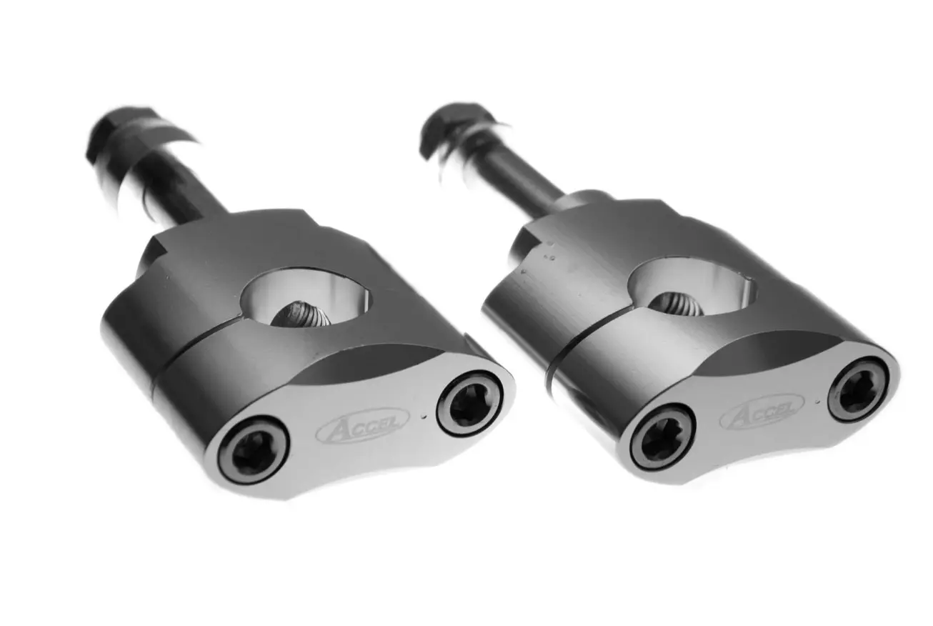 ACCEL držáky/zvedáky na řidítka (28,6mm) výška 34,7mm se šroubem M12 barva stříbrná (BM-07SV28) (ACCEL držáky/zvedáky na řidítka (28,6mm) výška)