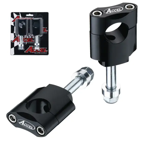 ACCEL držáky/zvedáky na řidítka (28,6mm) výška 45mm se šroubem M12 barva stříbrná (BM-13SV28) ( )