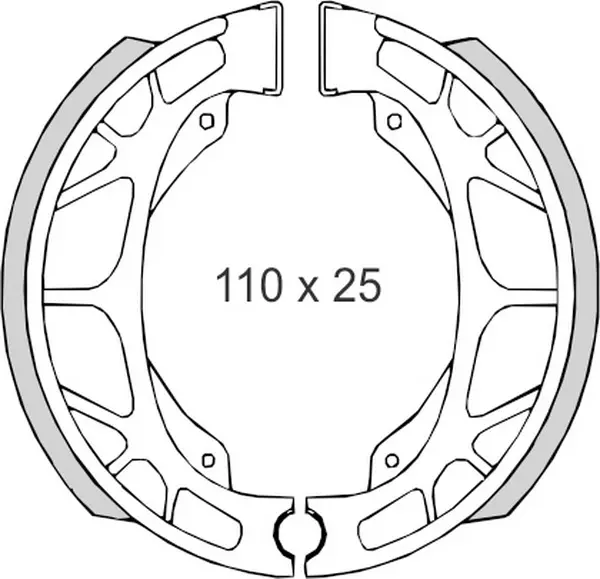 BRENTA brzdové čelisti DAELIM / HONDA / KYMCO / PEUGEOT / SYM (110x25mm) (FT 01200) (BRENTA brzdové čelisti DAELIM / HONDA / KYMCO / PEUGEOT / SYM)