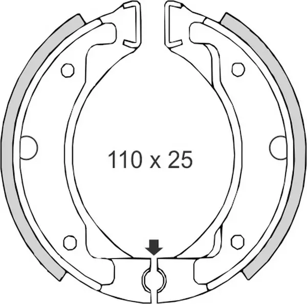 BRENTA brzdové čelisti YAMAHA DT50MX/R DT80 PW80 SR125 (110x25) (FT 0304) (BRENTA brzdové čelisti YAMAHA DT50MX/R DT80 PW80 SR125 (110x25) (FT 0304))