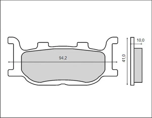 BRENTA brzdové destičky KH199 (organické) přední YAMAHA YP 250/400 MAJESTY, FZ6, XJ6, XVS 1100, MT03, XV125/250 (BRENTA brzdové destičky KH199)