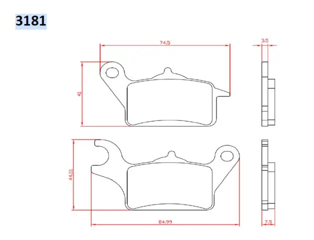 BRENTA brzdové destičky KH708 HONDA VISION 110 17-18, ZOOMER 110 13-, CLICK 125 12-17, přední (FT 3181) ( )