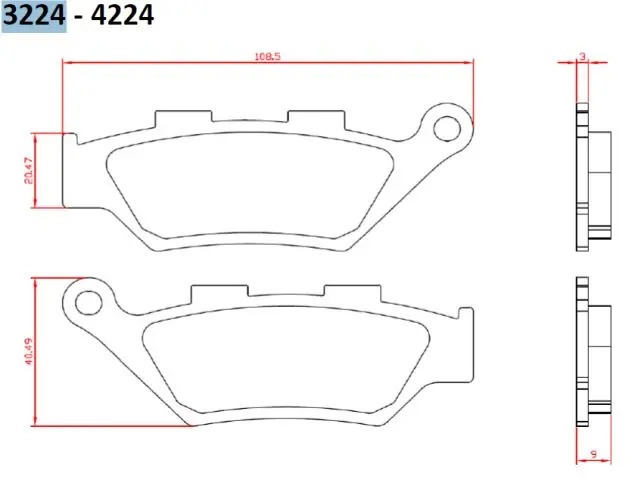 BRENTA brzdové destičky KH322 BENELLI IMPERIALE 400 19-, LEONCIO 500 18-19, TRK500 18-20, přední (FT 3224) (BRENTA brzdové destičky KH322 BENELLI)