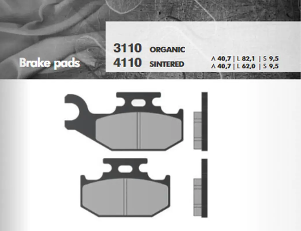 BRENTA brzdové destičky KH317 / KH414 sintrované barva zlatá (tloušťka 9,5mm ) (FT 4110) (BRENTA brzdové destičky KH317 / KH414 sintrované barva)