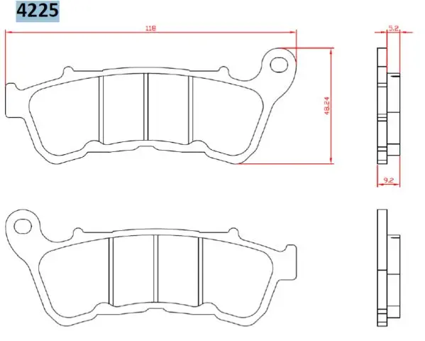 BRENTA brzdové destičky KH640 sintrované barva zlatá HARLEY-DAVIDSON XL883/XL1200 14-, přední (FT 4225) (BRENTA brzdové destičky KH640 sintrované)