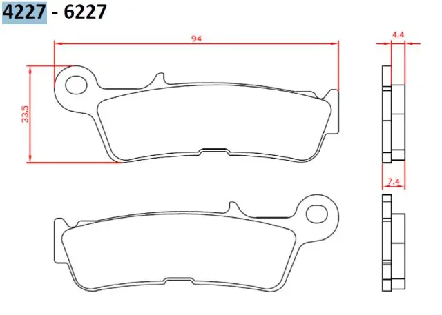 BRENTA brzdové destičky KH755 sintrované barva zlatá YAMAHA YZ 450 20-, přední (FT 4227) (BRENTA brzdové destičky KH755 sintrované barva zlatá YAMAHA)