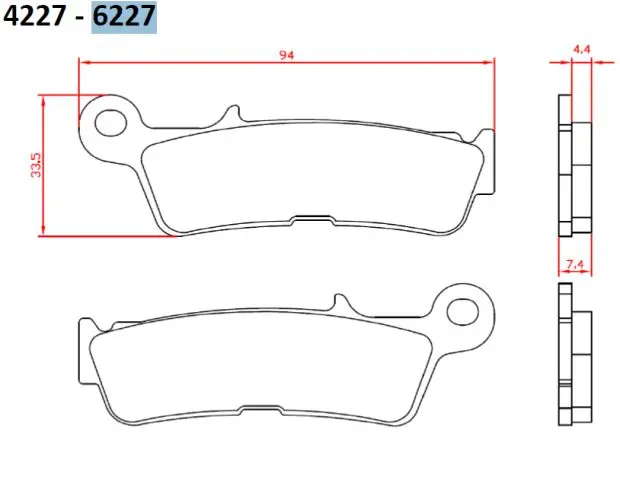 BRENTA brzdové destičky KH755 sintrované barva zlatá OFF ROAD YAMAHA YZ 450 20-, přední (FT 6227) (BRENTA brzdové destičky KH755 sintrované barva)