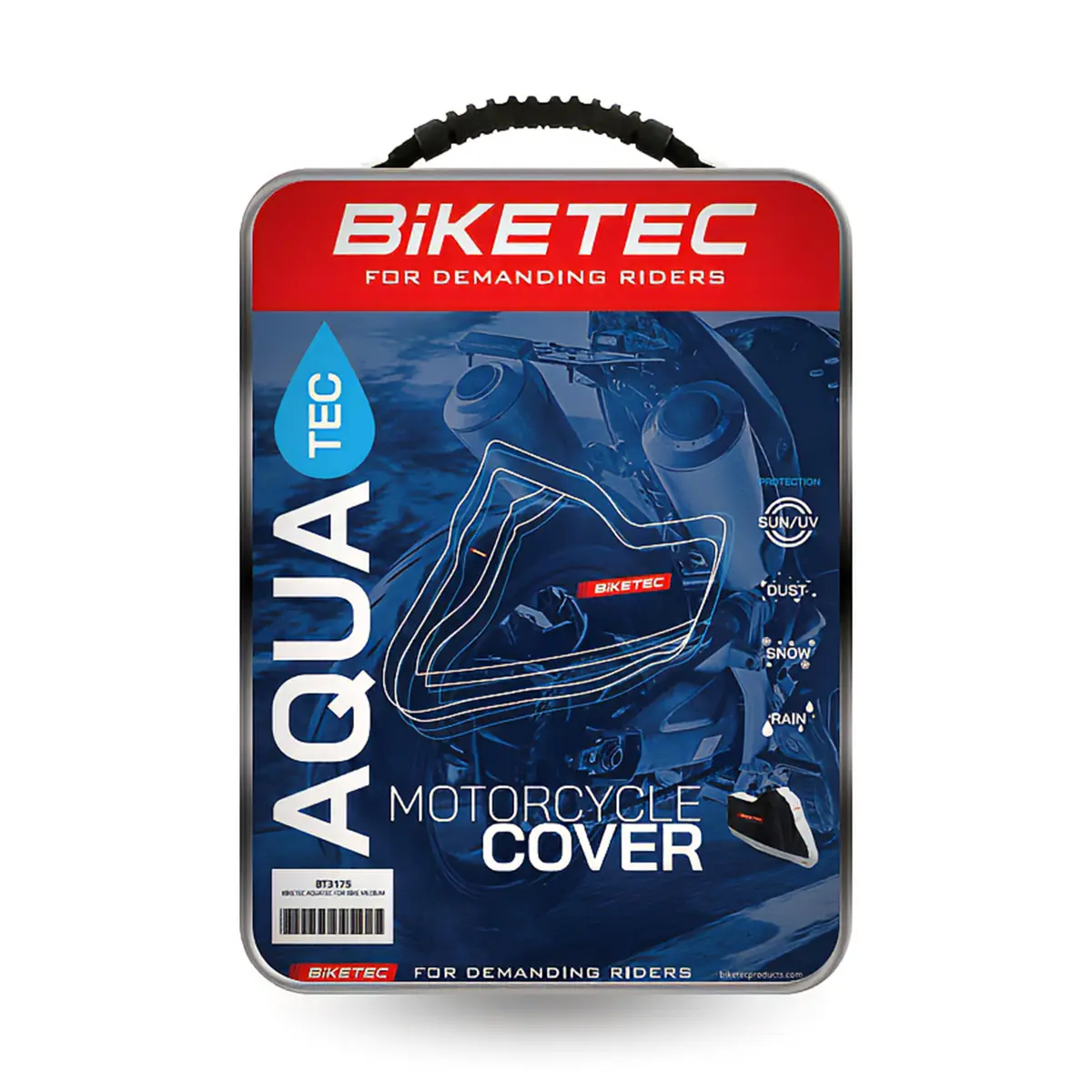 BIKETEC voděodolná plachta AQUATEC na motocykl barva černá/šedá rozměr S (SCOOTER) (BIKETEC voděodolná plachta AQUATEC na motocykl barva černá/šedá)