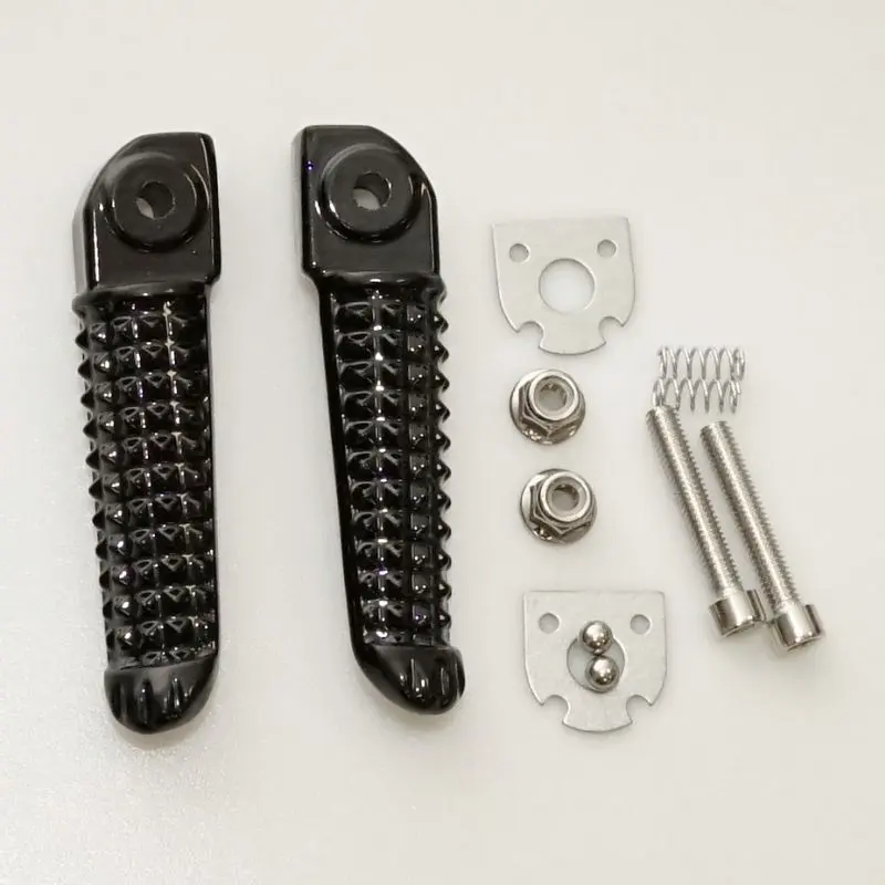 BIKETEC PARTS sada stupaček pasažéra kompletní s upevněním YAMAHA YZF R1 02-11, YZF R6 03-11 barva černá (BIKETEC PARTS sada stupaček pasažéra)