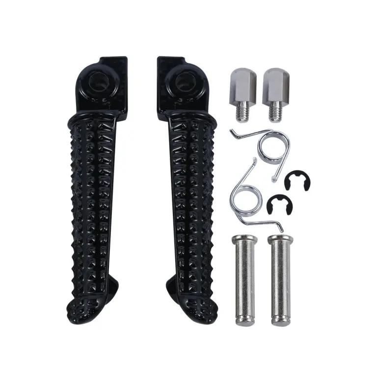 BIKETEC PARTS sada stupaček řidiče kompletní s upevněním YAMAHA YZF R1 98-11, YZF R6 99-12 barva černá (BIKETEC PARTS sada stupaček řidiče kompletní)