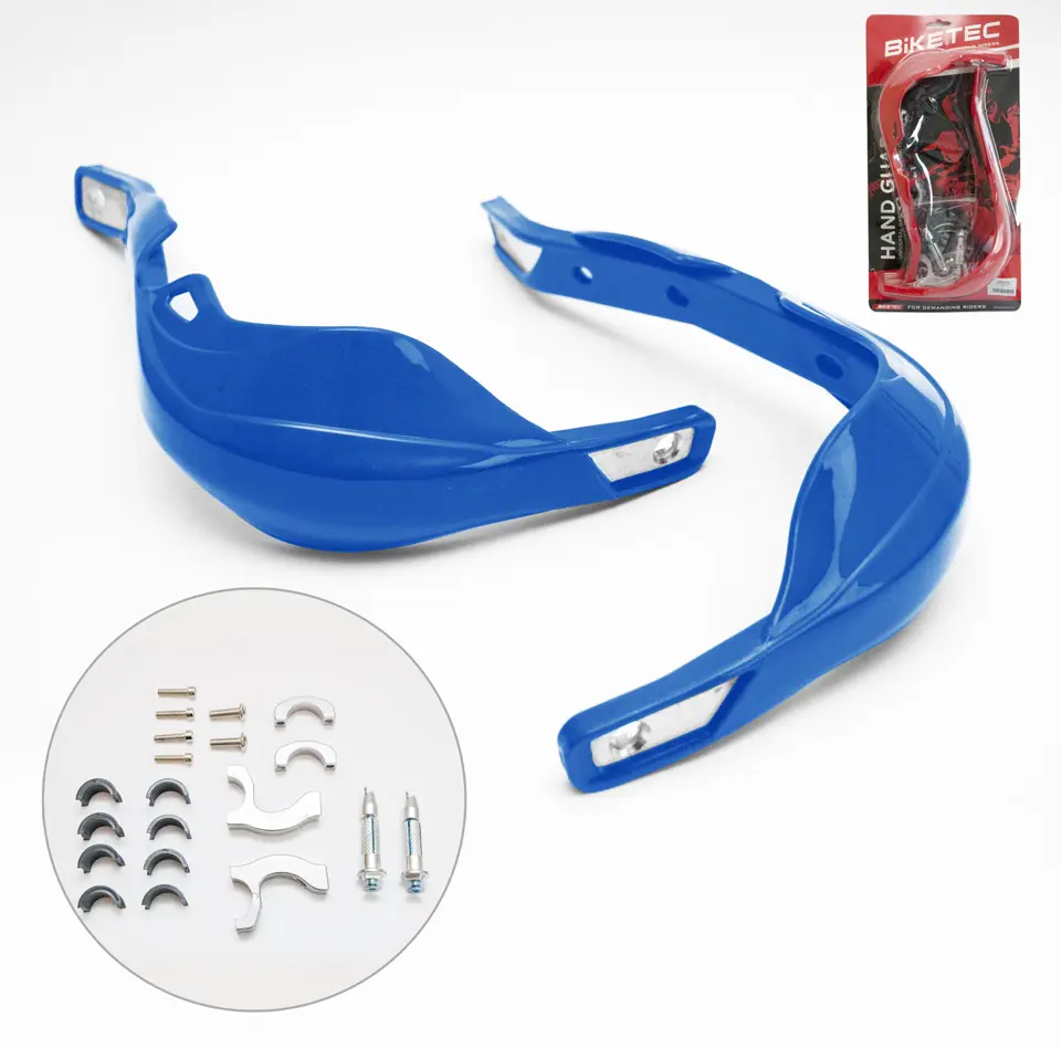 BIKETEC PARTS chrániče páček ALU barva modrá (s upevněním 22mm i 28mm) (BIKETEC PARTS chrániče páček ALU barva modrá (s upevněním 22mm i 28mm))