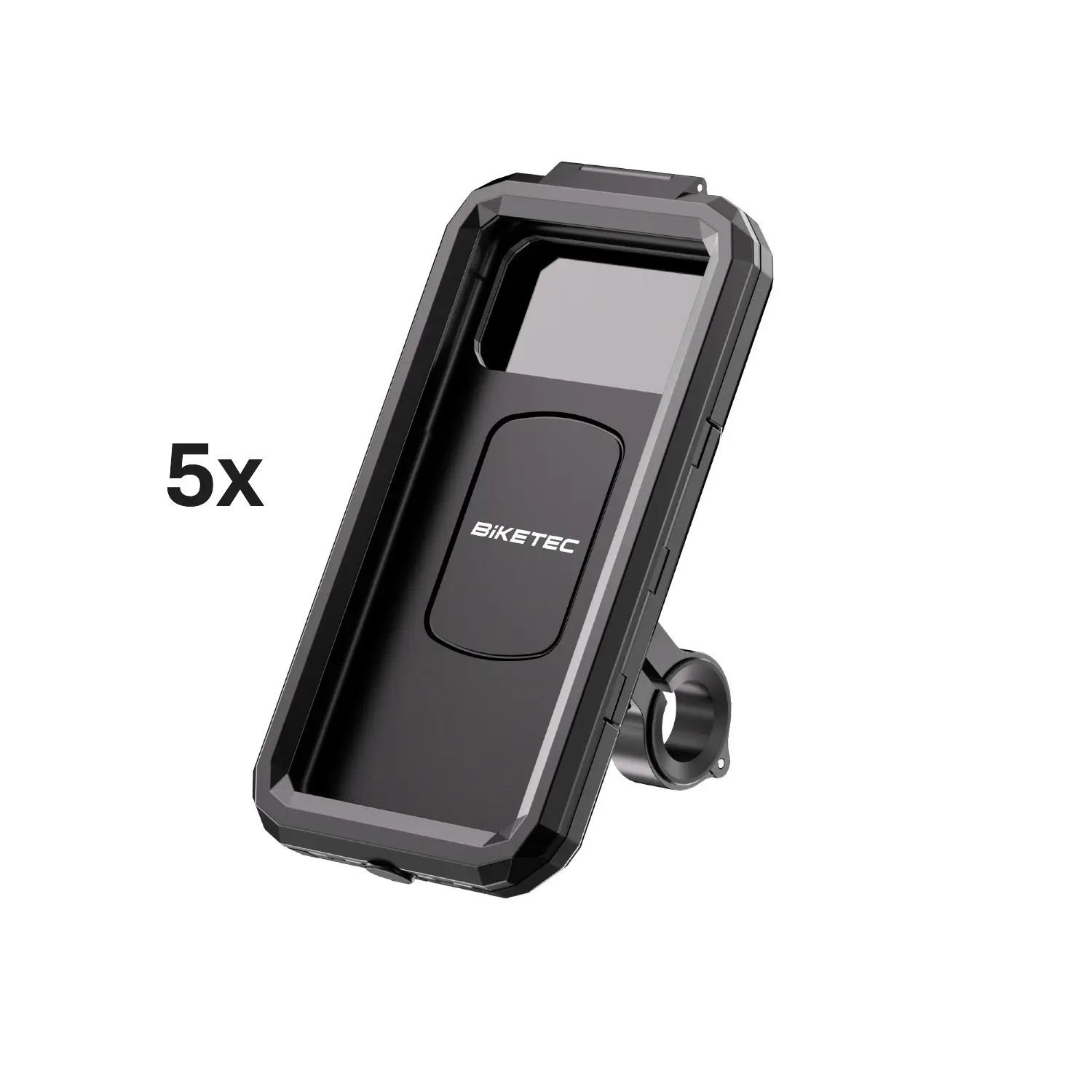 BIKETEC PRO sada 5 kusů pouzdro vodotěsné s držákem na telefon montované na řidítka nebo zrcátko ( )