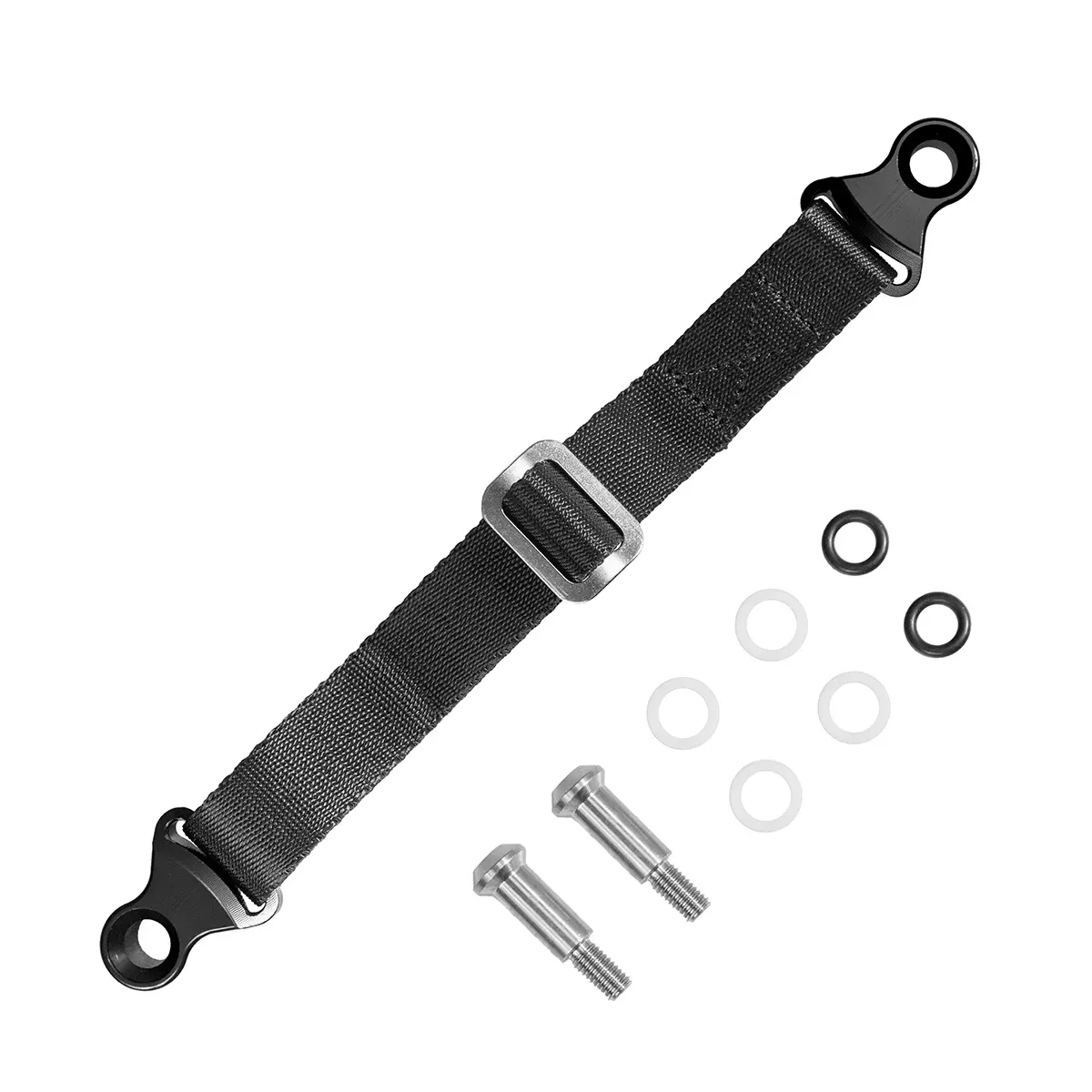 BIKETEC textilní pásek na vytahování motocyklu pro japonské motocykly včetně šroubů, 350mm X 2,5mm X 25mm barva černá/černá ( )