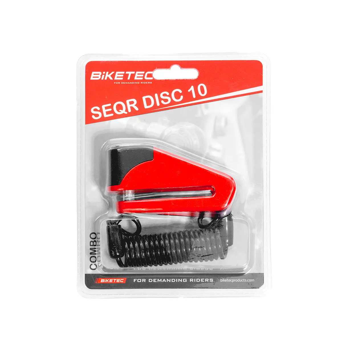 BIKETEC SEQR zámek brzdového kotouče- čep 10mm, rozměr: 98,5mm X 53,6mm, 3klíče, bezpečnostní lanko ( )