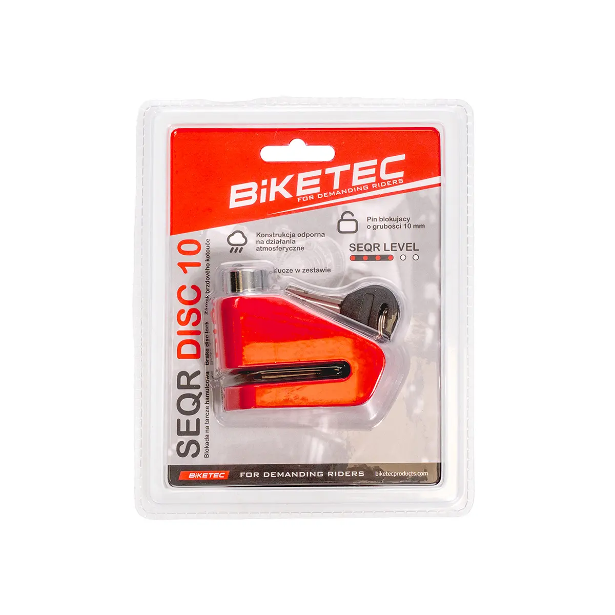 BIKETEC SEQR zámek brzdového kotouče- čep 10mm, 3klíče ( )