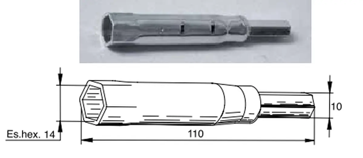 BUZZETTI klíč na zapalovací svíčky HONDA 14mm 110mm ( )