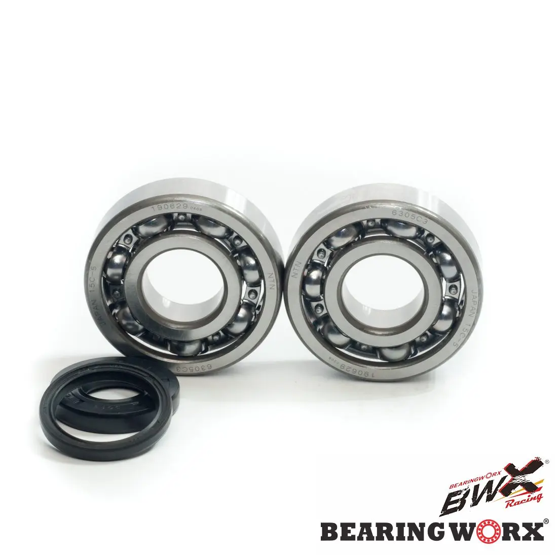 BEARING WORX ložiska klikové hřídele s těsněním HUSQVARNA CR250 99-04, WR250 99-13, WR300 98-13 (NTN) vyrobeno v Japonsku (24-1107) (BEARING WORX)