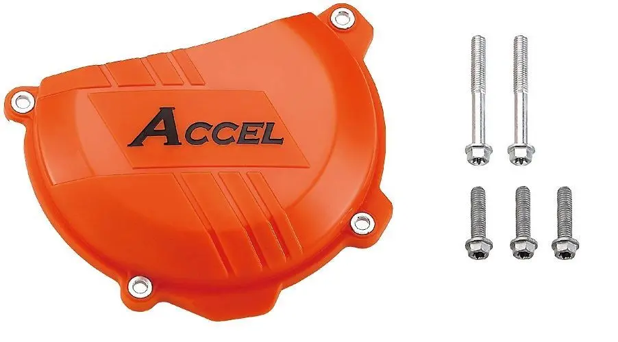 ACCEL kryt spojky (plastový) KTM SXF250 13- , EXCF250 14-, SXF350 11-, EXCF350 12-, barva oranžová (ACCEL kryt spojky (plastový) KTM SXF250 13- ,)