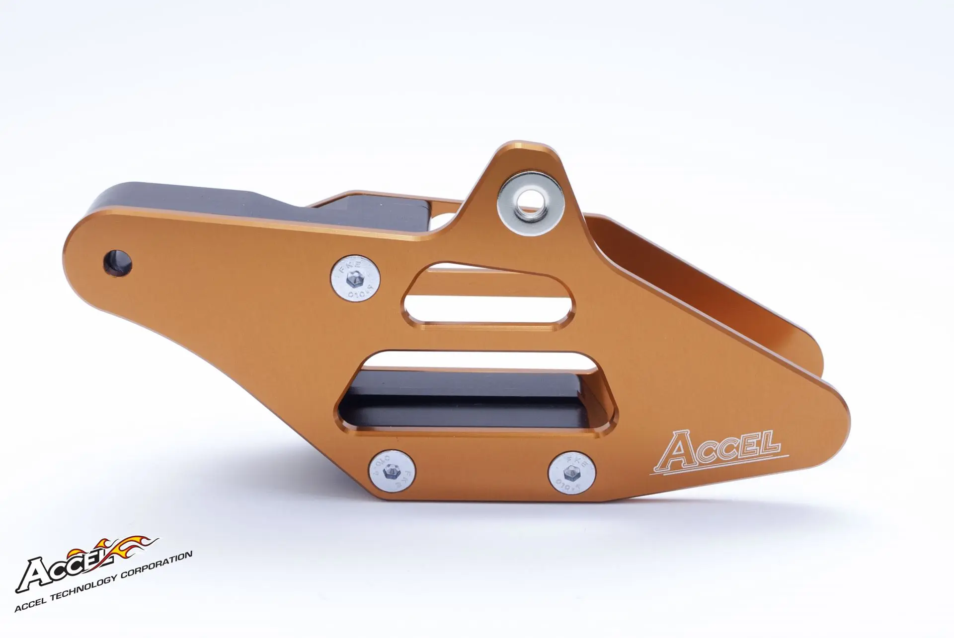 ACCEL vodítko řetězu komplet KTM SX85 15-17, EXC/EXCF 14-17, barva oranžová (hliníková) (ACCEL vodítko řetězu komplet KTM SX85 15-17, EXC/EXCF 14-17,)