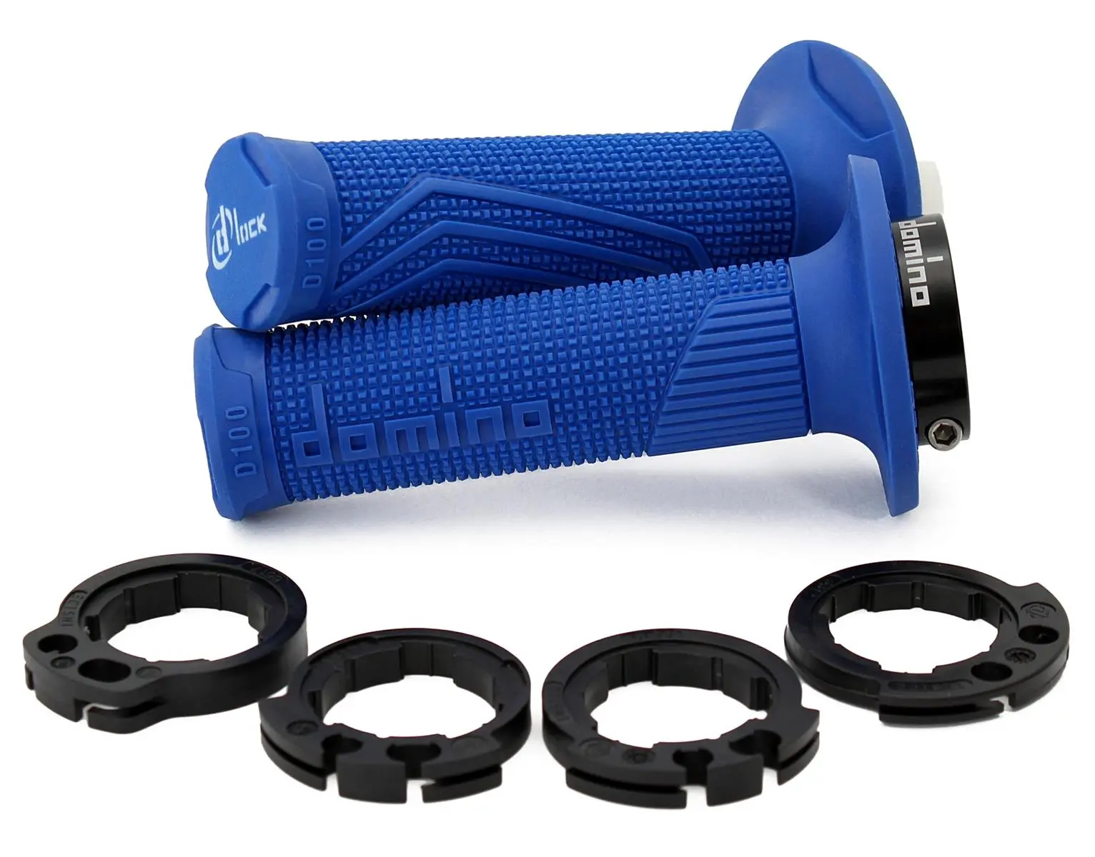 DOMINO rukojeti (gripy) OFF ROAD D-LOCK (s adaptéry plynu - KTM, HUSQVARNA, GASGAS, HONDA, KAWASAKI, SUZUKI, YAMAHA) barva modrá ( )
