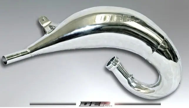 DEP PIPES difuzor/komora/rezonanční trubice poniklovaná (FRONT EXHAUST PIPE NICKEL): KAWASAKI KX125 '04-'19 ( )
