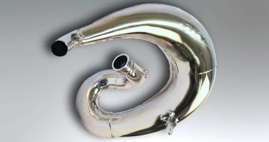 DEP PIPES ARMOURED difuzor/komora/rezonanční trubice poniklovaná (FRONT EXHAUST PIPE NICKEL): KAWASAKI KX 250 '05-'19 (zesílený 1,2mm) ( )
