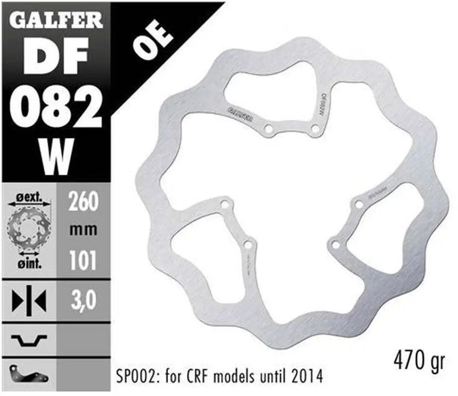 GALFER přední brzdový kotouč HONDA CRF 250R/300R/450R/RX/L/RS 15- WAVE (260X101X3mm) (GALFER přední brzdový kotouč HONDA CRF 250R/300R/450R/RX/L/RS)