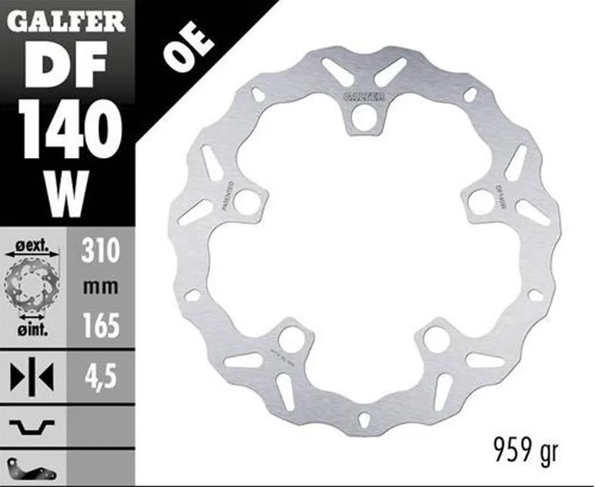 GALFER brzdový kotouč přední HONDA VFR 1200X CROSSTOURER 12- (WAVE FIXED) (310X165X4,5mm) (GALFER brzdový kotouč přední HONDA VFR 1200X CROSSTOURER)