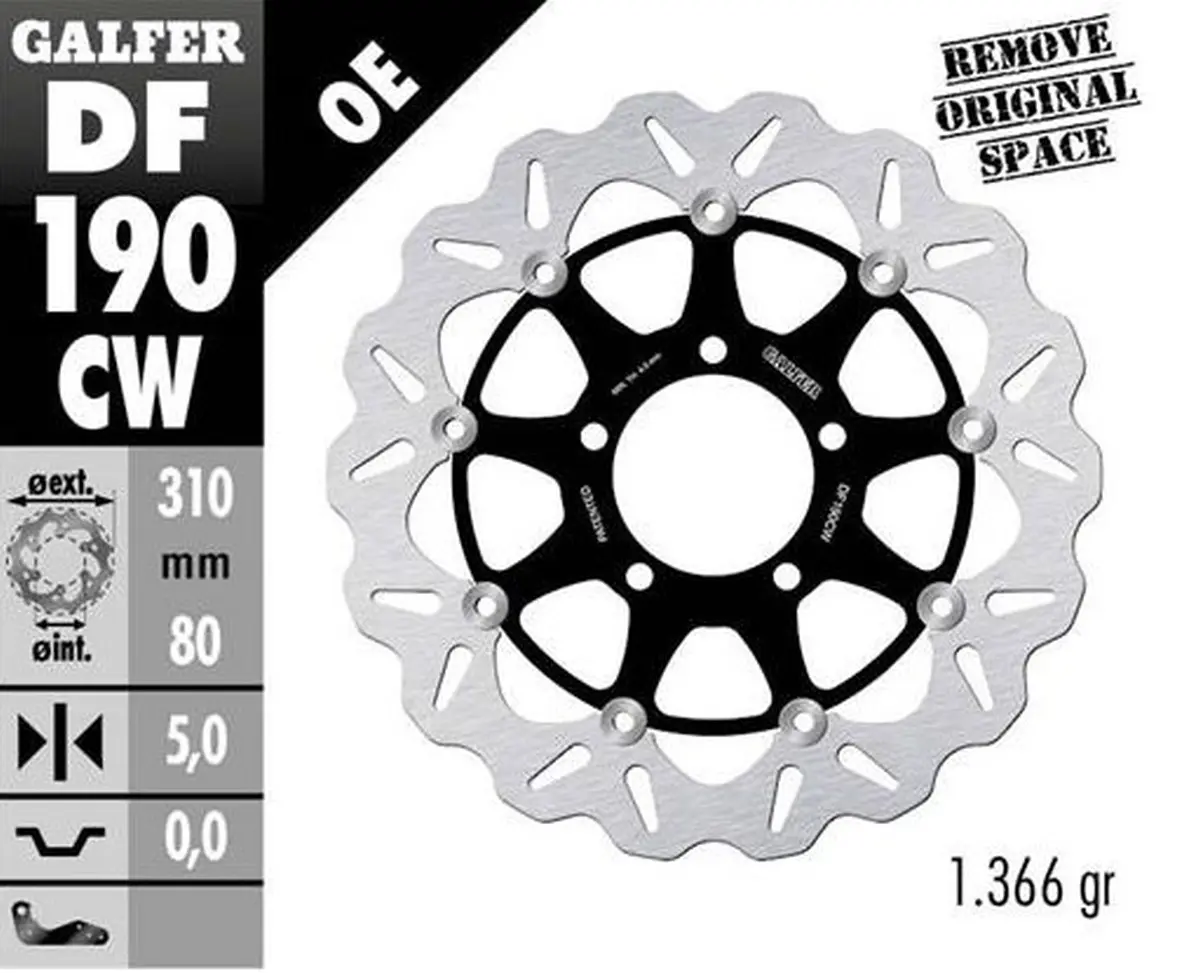 GALFER brzdový kotouč přední KAWASAKI Z 800 13-; ZX-6R (636) 13-; ZX 10R NINJA 08-; VERSYS 1000 15-; GTR 1400 07-; ZZR 1400 06- (WAVE FLOATING)