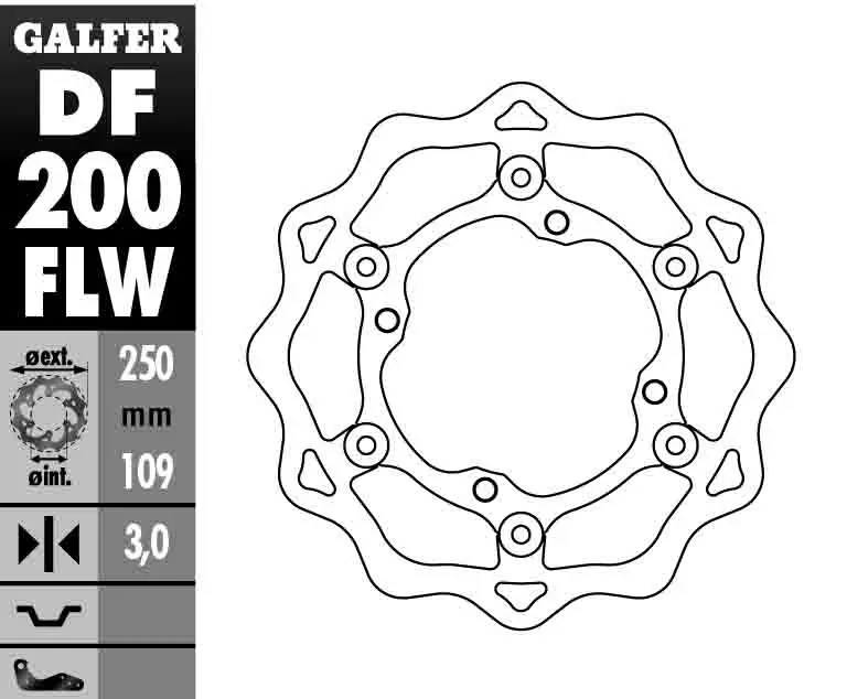 GALFER brzdový kotouč plovoucí KAWASAKI KXF 250/450 06-, KLX 450 07- (GALFER brzdový kotouč plovoucí KAWASAKI KXF 250/450 06-, KLX 450 07-)