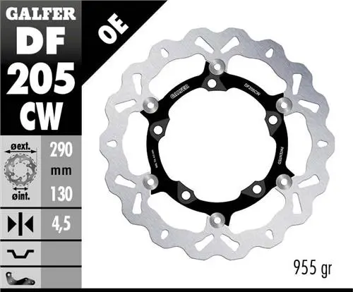 GALFER brzdový kotouč plovoucí přední 290mm KAWASAKI NINJA 125 19- , NINJA 300R (ABS) 13-, VERSIS X 300 17-, Z125/250/300 15- , (290X130X4,5mm)