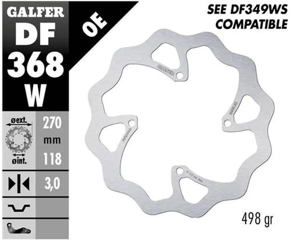 GALFER přední brzdový kotouč SUZUKI RM 250Z 19-, RMX 450Z 18- WAVE (270X118X3mm) (GALFER přední brzdový kotouč SUZUKI RM 250Z 19-, RMX 450Z 18- WAVE)