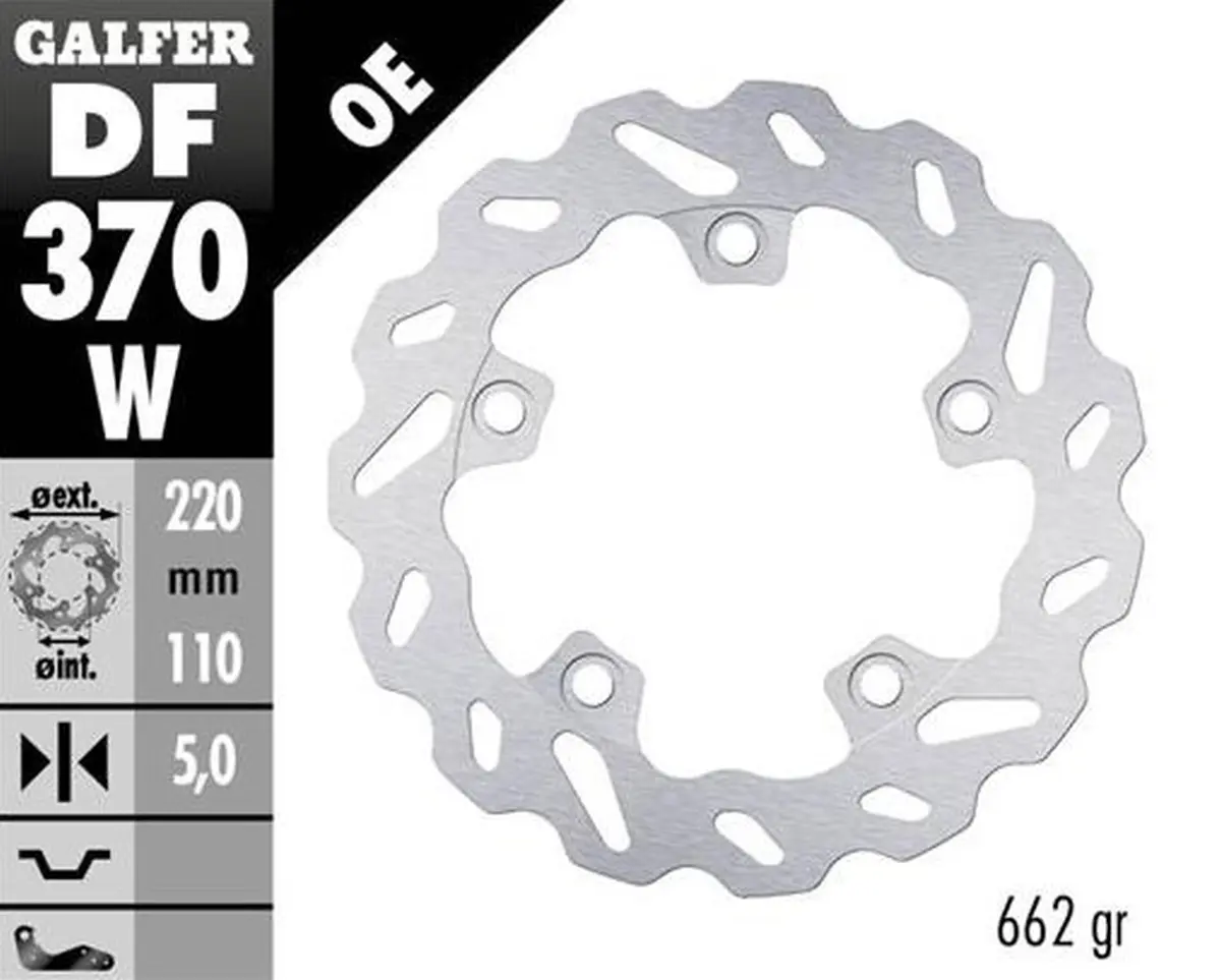 GALFER zadní brzdový kotouč SUZUKI GSX-R 1000 16- (WAVE FIXED) (220X110X5mm) (GALFER zadní brzdový kotouč SUZUKI GSX-R 1000 16- (WAVE FIXED))