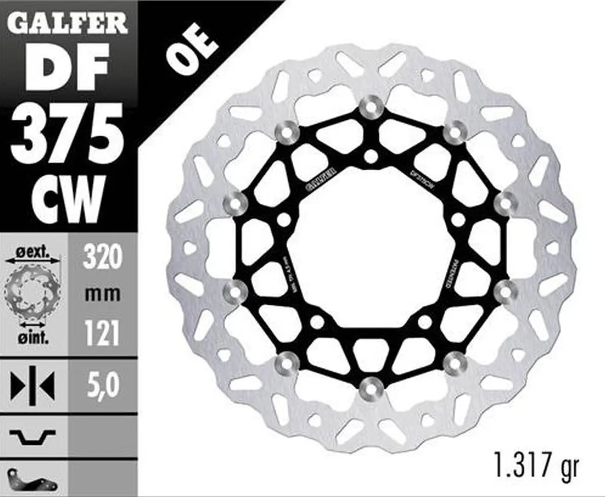 GALFER přední brzdový kotouč SUZUKI GSX 1300R HAYABUSA 21- (WAVE FLOATING) (320X80X6mm) (GALFER přední brzdový kotouč SUZUKI GSX 1300R HAYABUSA 21-)
